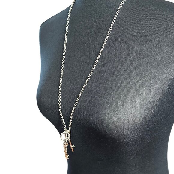 Chico's Necklace Jewlery Statement 30" Adjustable Silver Tone Miracles Skeleton - Picture 4 of 9